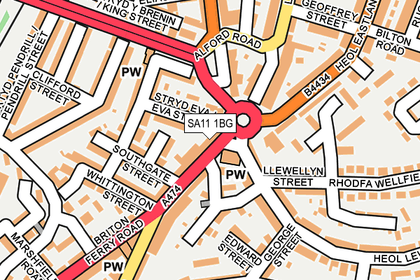 SA11 1BG map - OS OpenMap – Local (Ordnance Survey)