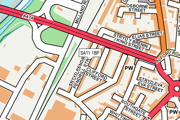 SA11 1BP map - OS OpenMap – Local (Ordnance Survey)