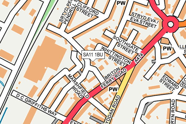 SA11 1BU map - OS OpenMap – Local (Ordnance Survey)