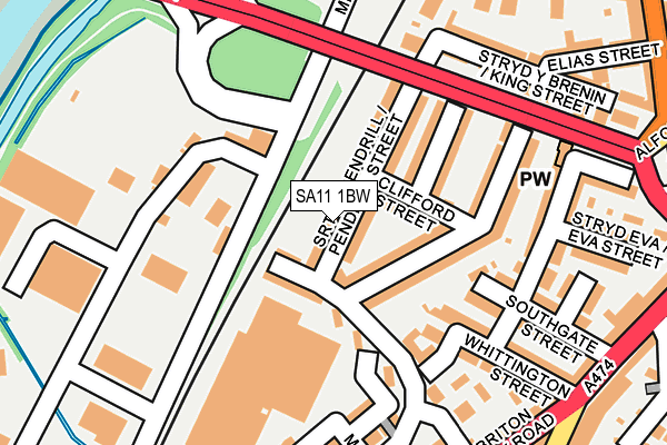 SA11 1BW map - OS OpenMap – Local (Ordnance Survey)