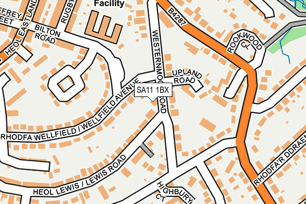SA11 1BX map - OS OpenMap – Local (Ordnance Survey)
