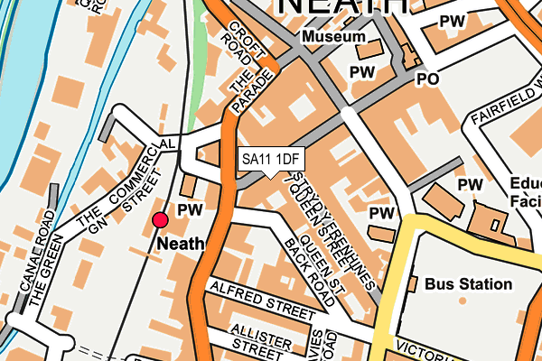 SA11 1DF map - OS OpenMap – Local (Ordnance Survey)