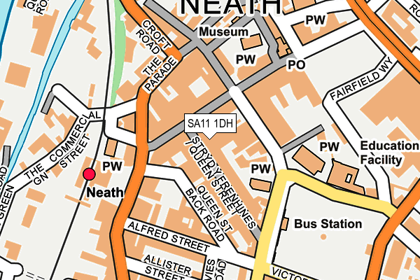 SA11 1DH map - OS OpenMap – Local (Ordnance Survey)