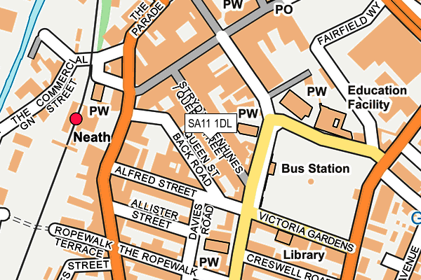 SA11 1DL map - OS OpenMap – Local (Ordnance Survey)