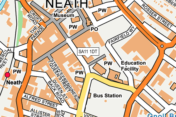 SA11 1DT map - OS OpenMap – Local (Ordnance Survey)