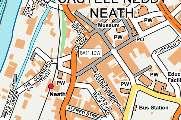 SA11 1DW map - OS OpenMap – Local (Ordnance Survey)