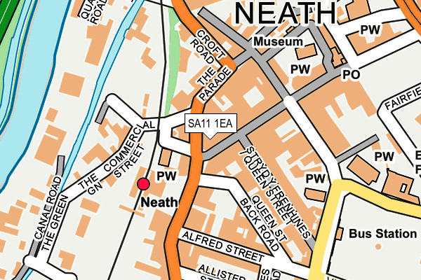 SA11 1EA map - OS OpenMap – Local (Ordnance Survey)