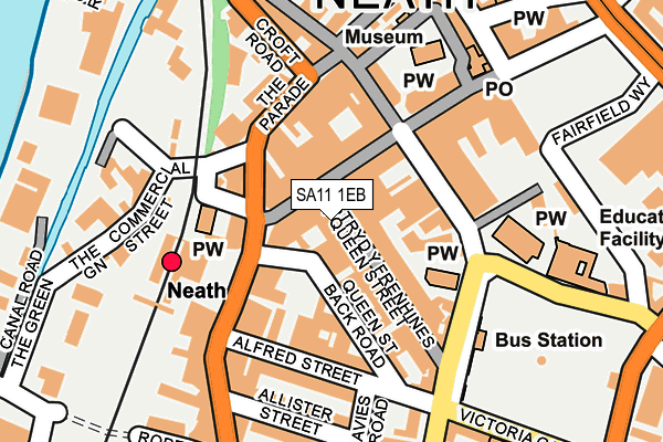 SA11 1EB map - OS OpenMap – Local (Ordnance Survey)