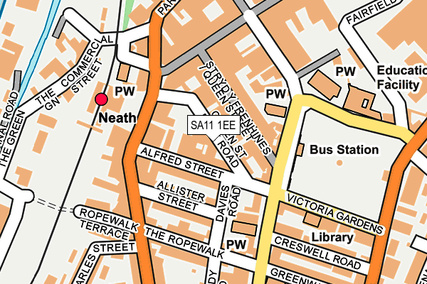 SA11 1EE map - OS OpenMap – Local (Ordnance Survey)