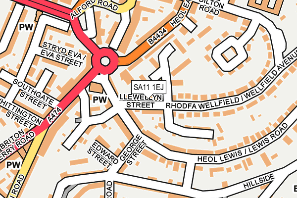 SA11 1EJ map - OS OpenMap – Local (Ordnance Survey)
