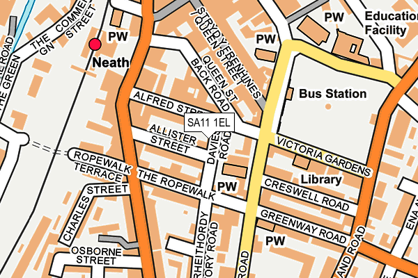 SA11 1EL map - OS OpenMap – Local (Ordnance Survey)
