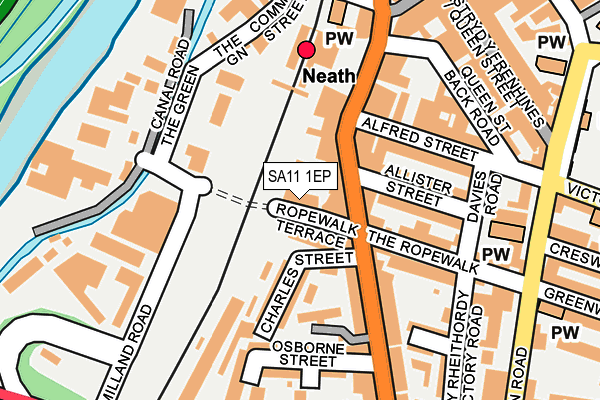 SA11 1EP map - OS OpenMap – Local (Ordnance Survey)