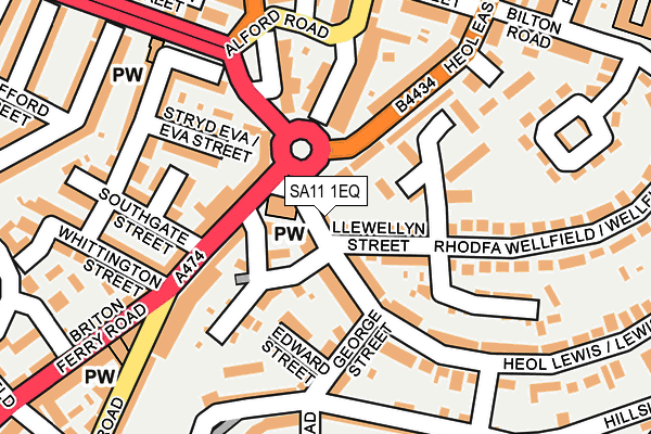 SA11 1EQ map - OS OpenMap – Local (Ordnance Survey)
