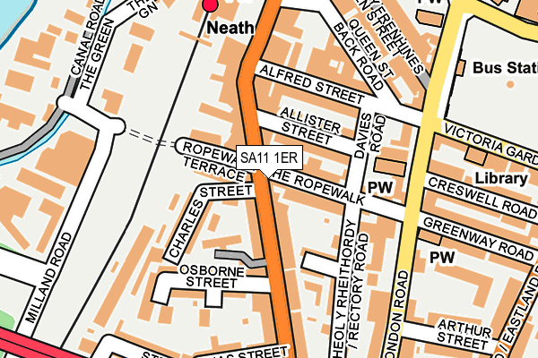 SA11 1ER map - OS OpenMap – Local (Ordnance Survey)