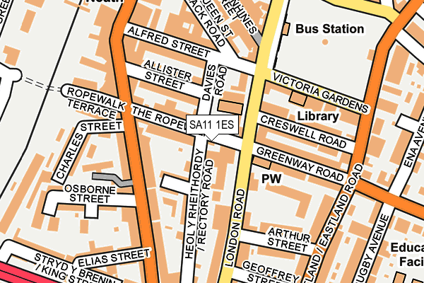 SA11 1ES map - OS OpenMap – Local (Ordnance Survey)