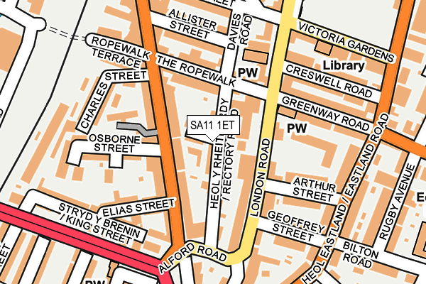 SA11 1ET map - OS OpenMap – Local (Ordnance Survey)