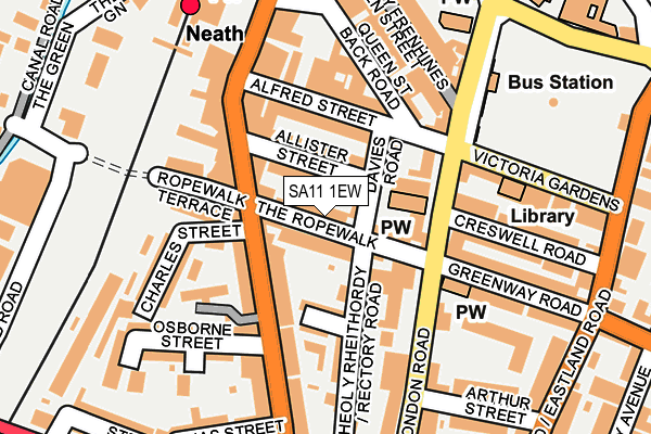 SA11 1EW map - OS OpenMap – Local (Ordnance Survey)
