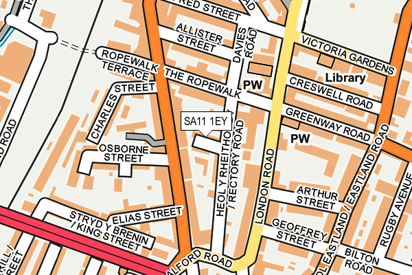 SA11 1EY map - OS OpenMap – Local (Ordnance Survey)