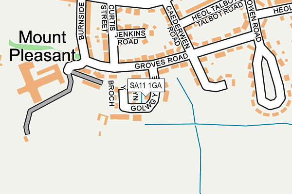 SA11 1GA map - OS OpenMap – Local (Ordnance Survey)