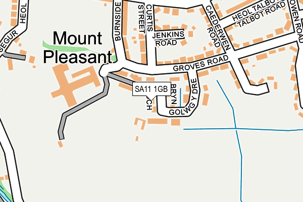 SA11 1GB map - OS OpenMap – Local (Ordnance Survey)