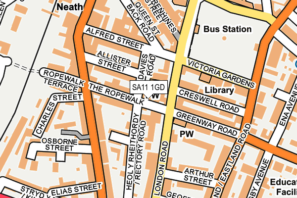 SA11 1GD map - OS OpenMap – Local (Ordnance Survey)