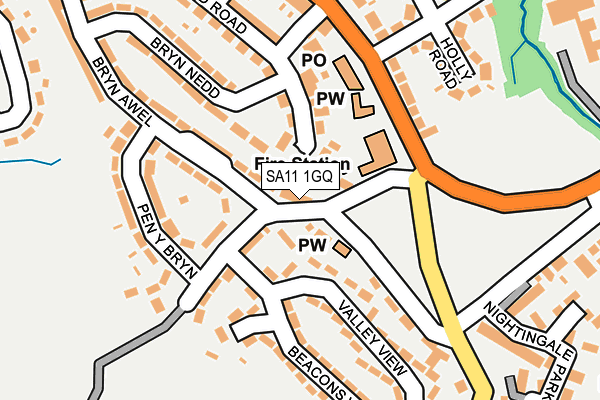 SA11 1GQ map - OS OpenMap – Local (Ordnance Survey)