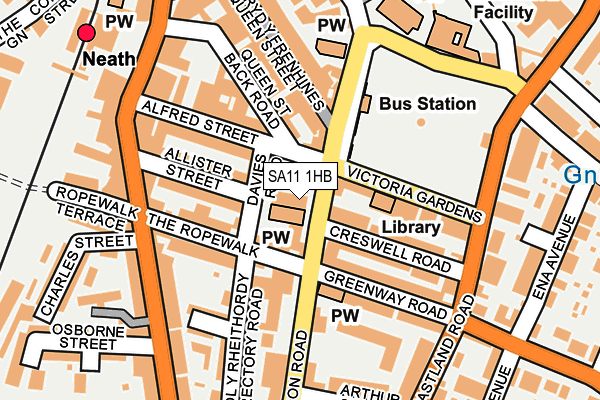 SA11 1HB map - OS OpenMap – Local (Ordnance Survey)