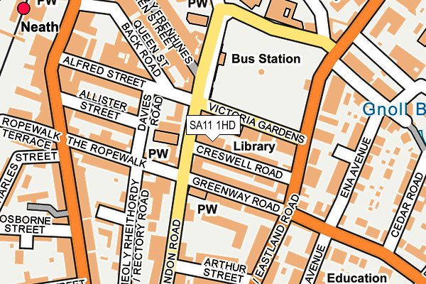 SA11 1HD map - OS OpenMap – Local (Ordnance Survey)