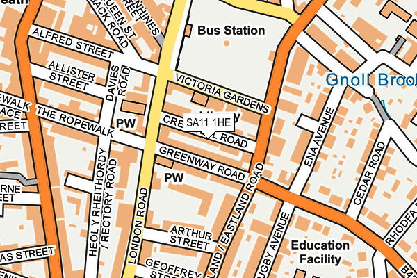 SA11 1HE map - OS OpenMap – Local (Ordnance Survey)