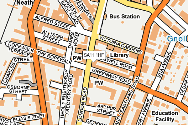 SA11 1HF map - OS OpenMap – Local (Ordnance Survey)