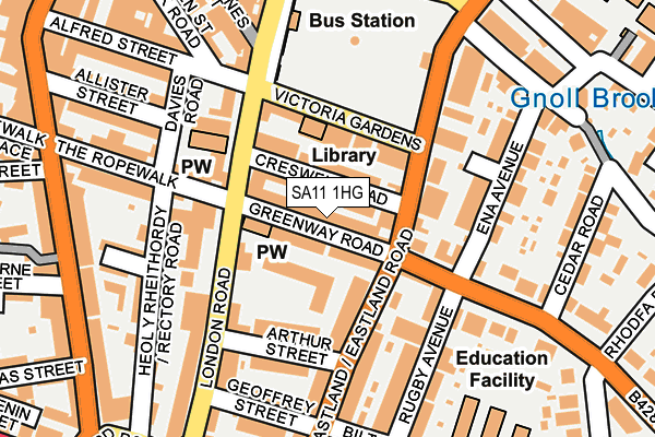 SA11 1HG map - OS OpenMap – Local (Ordnance Survey)