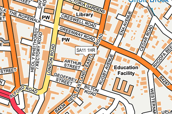 SA11 1HR map - OS OpenMap – Local (Ordnance Survey)