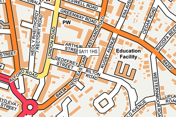 SA11 1HS map - OS OpenMap – Local (Ordnance Survey)