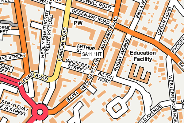 SA11 1HT map - OS OpenMap – Local (Ordnance Survey)
