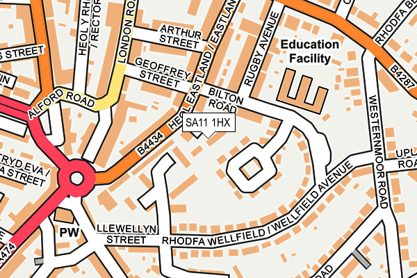 SA11 1HX map - OS OpenMap – Local (Ordnance Survey)