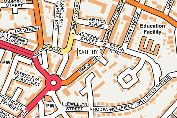 SA11 1HY map - OS OpenMap – Local (Ordnance Survey)