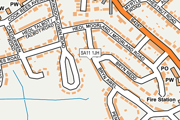 SA11 1JH map - OS OpenMap – Local (Ordnance Survey)