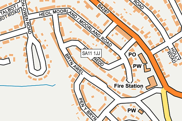 SA11 1JJ map - OS OpenMap – Local (Ordnance Survey)