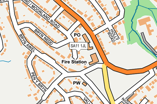 SA11 1JL map - OS OpenMap – Local (Ordnance Survey)