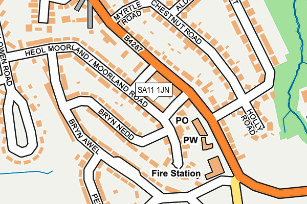 SA11 1JN map - OS OpenMap – Local (Ordnance Survey)