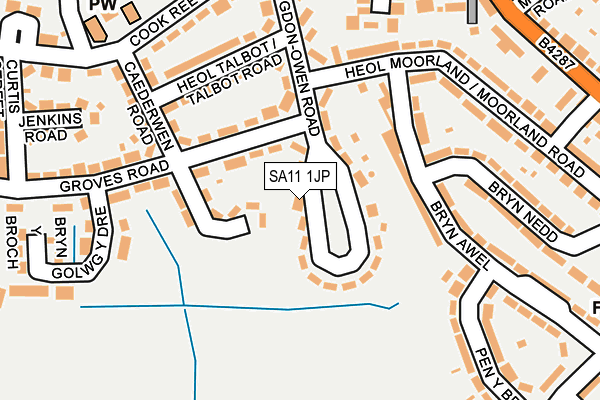 SA11 1JP map - OS OpenMap – Local (Ordnance Survey)