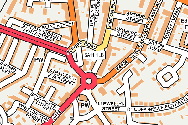 SA11 1LB map - OS OpenMap – Local (Ordnance Survey)