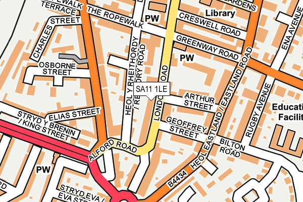 SA11 1LE map - OS OpenMap – Local (Ordnance Survey)