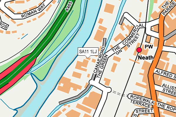 SA11 1LJ map - OS OpenMap – Local (Ordnance Survey)