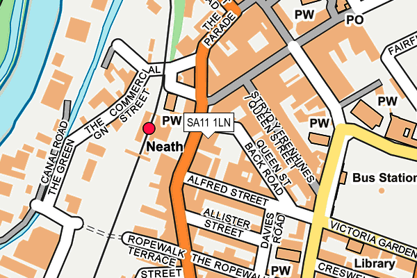 SA11 1LN map - OS OpenMap – Local (Ordnance Survey)