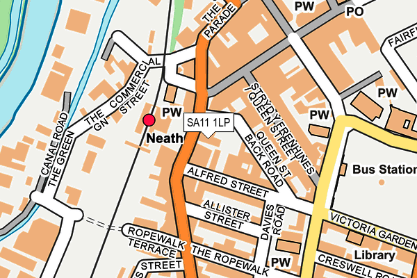 SA11 1LP map - OS OpenMap – Local (Ordnance Survey)