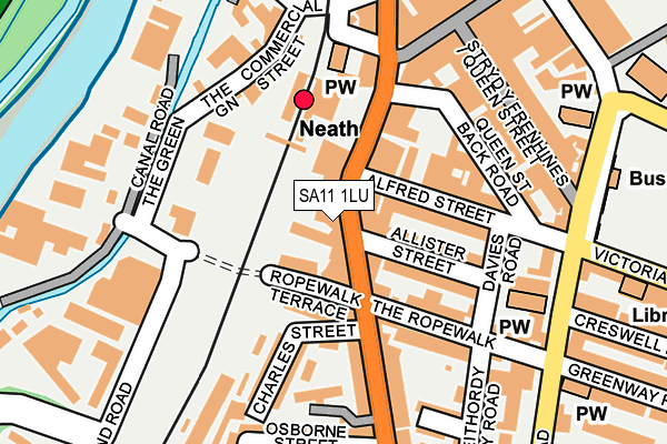 SA11 1LU map - OS OpenMap – Local (Ordnance Survey)