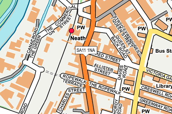 SA11 1NA map - OS OpenMap – Local (Ordnance Survey)