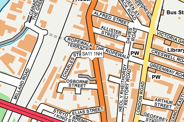 SA11 1NH map - OS OpenMap – Local (Ordnance Survey)