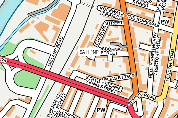 SA11 1NP map - OS OpenMap – Local (Ordnance Survey)